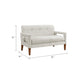 Bei Loveseat, Beige Chenille Cushion, Walnut Brown Solid Wood, 55"