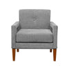 Bei Armchair, Gray Chenille Cushion, Walnut Brown Solid Wood