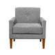 Bei Armchair, Gray Chenille Cushion, Walnut Brown Solid Wood
