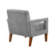 Bei Armchair, Gray Chenille Cushion, Walnut Brown Solid Wood