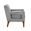 Bei Armchair, Gray Chenille Cushion, Walnut Brown Solid Wood