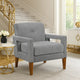 Bei Armchair, Gray Chenille Cushion, Walnut Brown Solid Wood