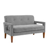 Bei Loveseat, Gray Chenille Cushion, Walnut Brown Solid Wood, 55"