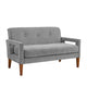 Bei Loveseat, Gray Chenille Cushion, Walnut Brown Solid Wood, 55"