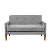 Bei Loveseat, Gray Chenille Cushion, Walnut Brown Solid Wood, 55"