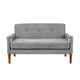 Bei Loveseat, Gray Chenille Cushion, Walnut Brown Solid Wood, 55"