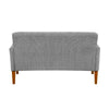Bei Loveseat, Gray Chenille Cushion, Walnut Brown Solid Wood, 55"