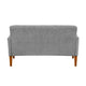Bei Loveseat, Gray Chenille Cushion, Walnut Brown Solid Wood, 55"
