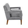Bei Loveseat, Gray Chenille Cushion, Walnut Brown Solid Wood, 55"