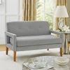 Bei Loveseat, Gray Chenille Cushion, Walnut Brown Solid Wood, 55"