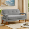Bei Loveseat, Gray Chenille Cushion, Walnut Brown Solid Wood, 55"