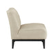 Hoy Accent Chair, Beige Top Grain Leather, Black Solid Wood Legs
