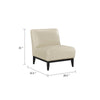 Hoy Accent Chair, Beige Top Grain Leather, Black Solid Wood Legs