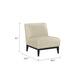 Hoy Accent Chair, Beige Top Grain Leather, Black Solid Wood Legs