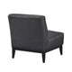 Hoy Accent Chair, Top Grain Leather Cushions, Black Solid Wood Legs