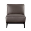 Hoy Accent Chair, Dark Brown Top Grain Leather, Black Solid Wood Legs