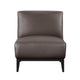 Hoy Accent Chair, Dark Brown Top Grain Leather, Black Solid Wood Legs