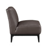 Hoy Accent Chair, Dark Brown Top Grain Leather, Black Solid Wood Legs