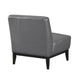 Hoy Accent Chair, Dark Gray Top Grain Leather, Black Solid Wood Legs