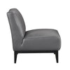 Hoy Accent Chair, Dark Gray Top Grain Leather, Black Solid Wood Legs
