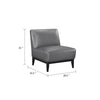 Hoy Accent Chair, Dark Gray Top Grain Leather, Black Solid Wood Legs