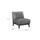 Hoy Accent Chair, Dark Gray Top Grain Leather, Black Solid Wood Legs