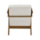 Ary Armchair, Beige Chenille Cushion, Chestnut Brown Solid Rubberwood
