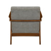 Ary Armchair, Gray Chenille Cushion, Chestnut Brown Solid Rubberwood