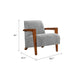 Demy Accent Armchair, Gray Chenille Cushion, Chestnut Brown Solid Wood