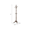 Moy 3 Tier Coat Rack w 10 Hooks | 72" Dark Brown Solid Wood