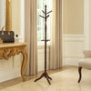 Moy 3 Tier Coat Rack w 10 Hooks | 72" Dark Brown Solid Wood