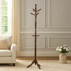 Moy 3 Tier Coat Rack w 10 Hooks | 72" Dark Brown Solid Wood