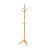 Moy 3 Tier Coat Rack w 10 Hooks | 72" Natural Brown Solid Wood