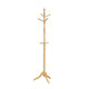 Moy 3 Tier Coat Rack w 10 Hooks | 72" Natural Brown Solid Wood