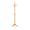 Moy 3 Tier Coat Rack w 10 Hooks | 72" Natural Brown Solid Wood