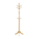 Moy 3 Tier Coat Rack w 10 Hooks | 72" Natural Brown Solid Wood
