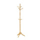 Moy 3 Tier Coat Rack w 10 Hooks | 72" Natural Brown Solid Wood