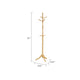 Moy 3 Tier Coat Rack w 10 Hooks | 72" Natural Brown Solid Wood