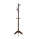 Pon 7 Tier Coat Rack w 11 Hooks and Tripod Base | 70" Dark Brown