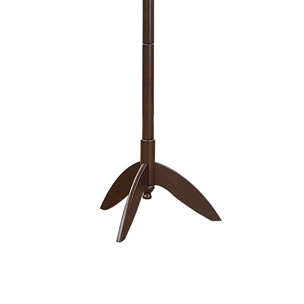 Pon 7 Tier Coat Rack w 11 Hooks and Tripod Base | 70" Dark Brown