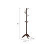 Pon 7 Tier Coat Rack w 11 Hooks and Tripod Base | 70" Dark Brown