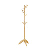 Pon 7 Tier Coat Rack w 11 Hooks and Tripod Base | 70" Natural Brown