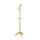 Pon 7 Tier Coat Rack w 11 Hooks and Tripod Base | 70" Natural Brown