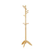 Pon 7 Tier Coat Rack w 11 Hooks and Tripod Base | 70" Natural Brown