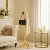 Pon 7 Tier Coat Rack w 11 Hooks and Tripod Base | 70" Natural Brown