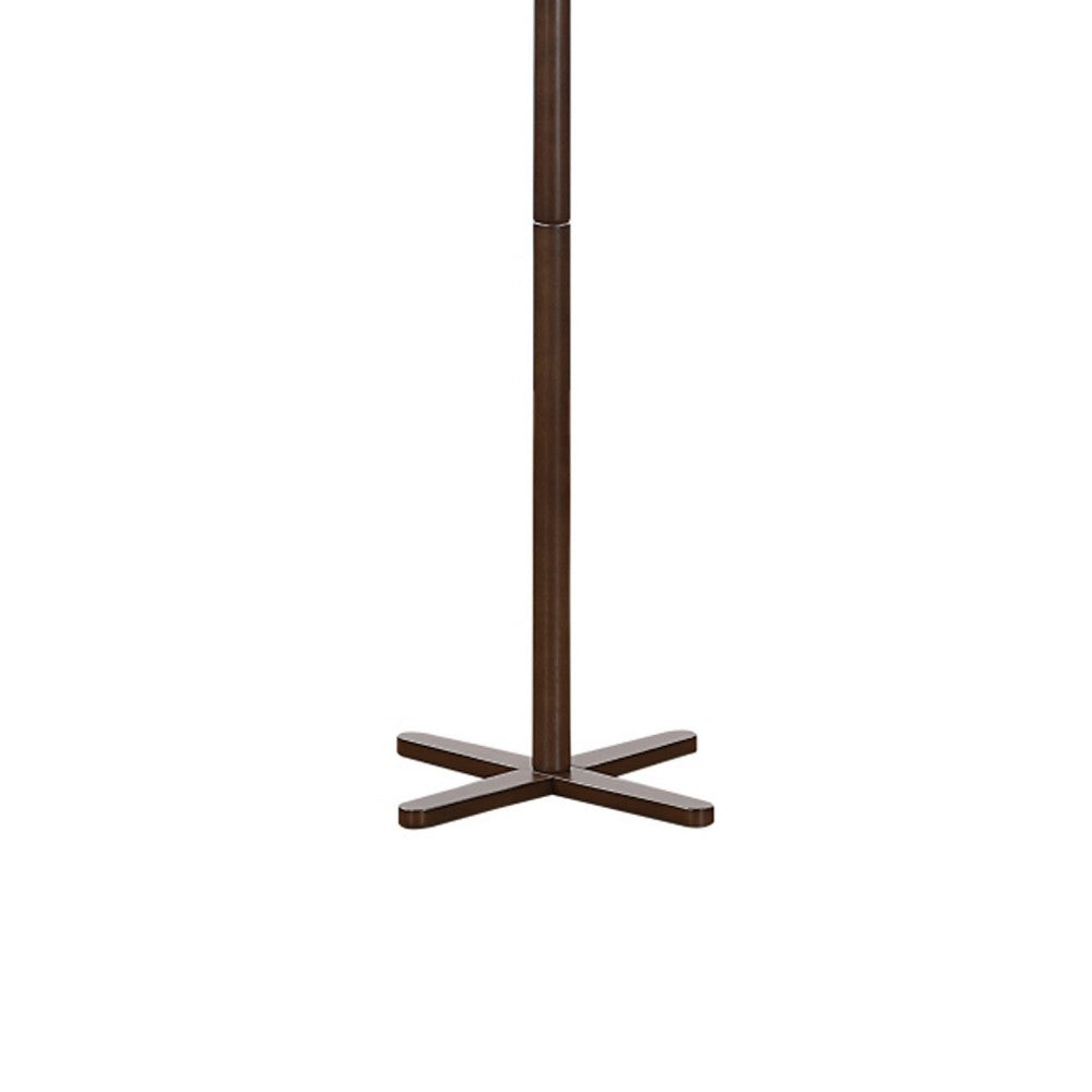 Jema 3 Tier Coat Rack | 9 Hanging Hooks | 70" Dark Brown Solid Wood