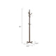 Jema 3 Tier Coat Rack | 9 Hanging Hooks | 70" Dark Brown Solid Wood