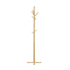 Jema 3 Tier Coat Rack | 9 Hanging Hooks | 70" Natural Brown Solid Wood