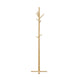 Jema 3 Tier Coat Rack | 9 Hanging Hooks | 70" Natural Brown Solid Wood