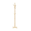 Jema 3 Tier Coat Rack | 9 Hanging Hooks | 70" Natural Brown Solid Wood